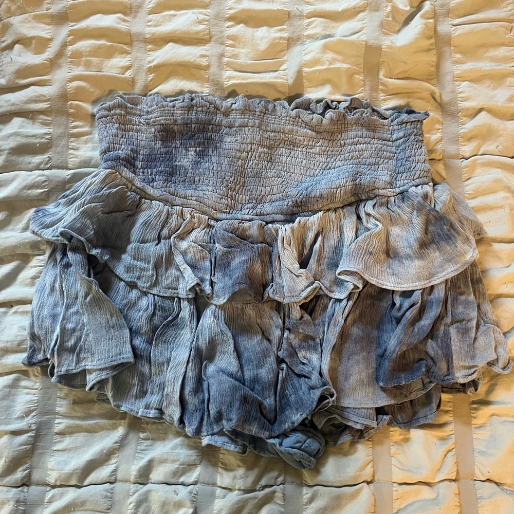 Blue Ruffled Mustard Seed Skort